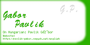 gabor pavlik business card